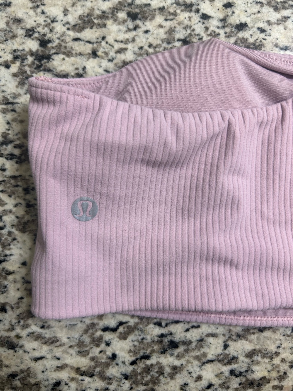 One-Shoulder Ribbed Sports Bra - Light Pink - Picture 3 of 4